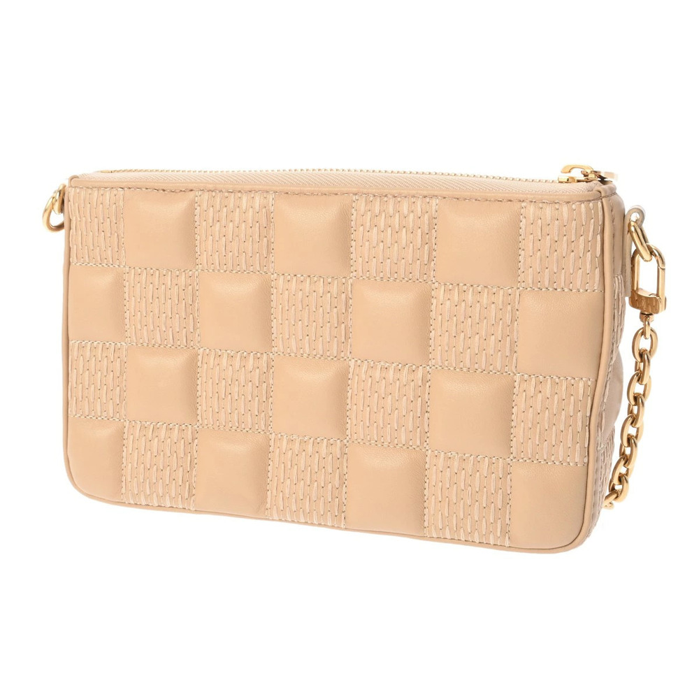 Louis Vuitton Canvas Pochette Beige Leather Bag Shoulder Roca Tan